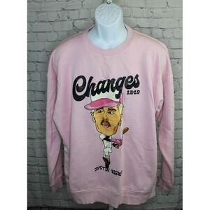 H&M Justin Bieber Changes Pink Sweatshirt 2020 Size XL relaxed fit baseball